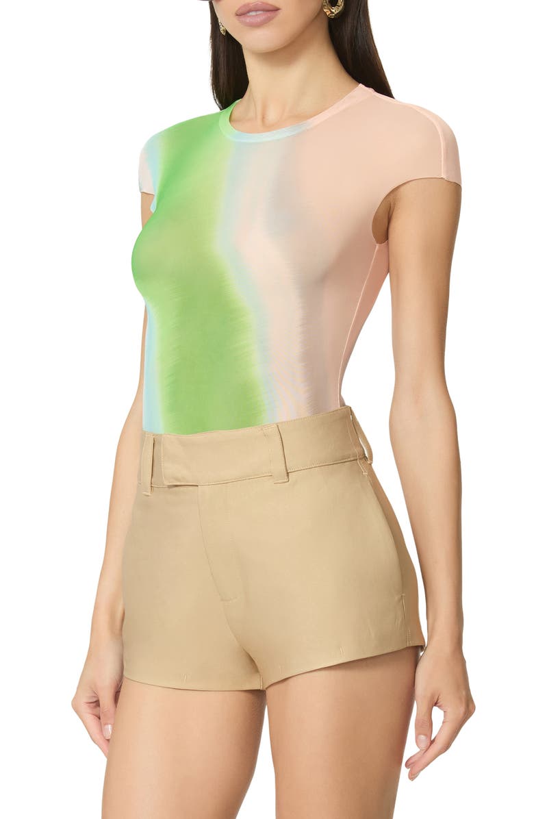 AFRM Nina Crewneck Mesh T-Shirt, Alternate, color, Watercolor Abstract