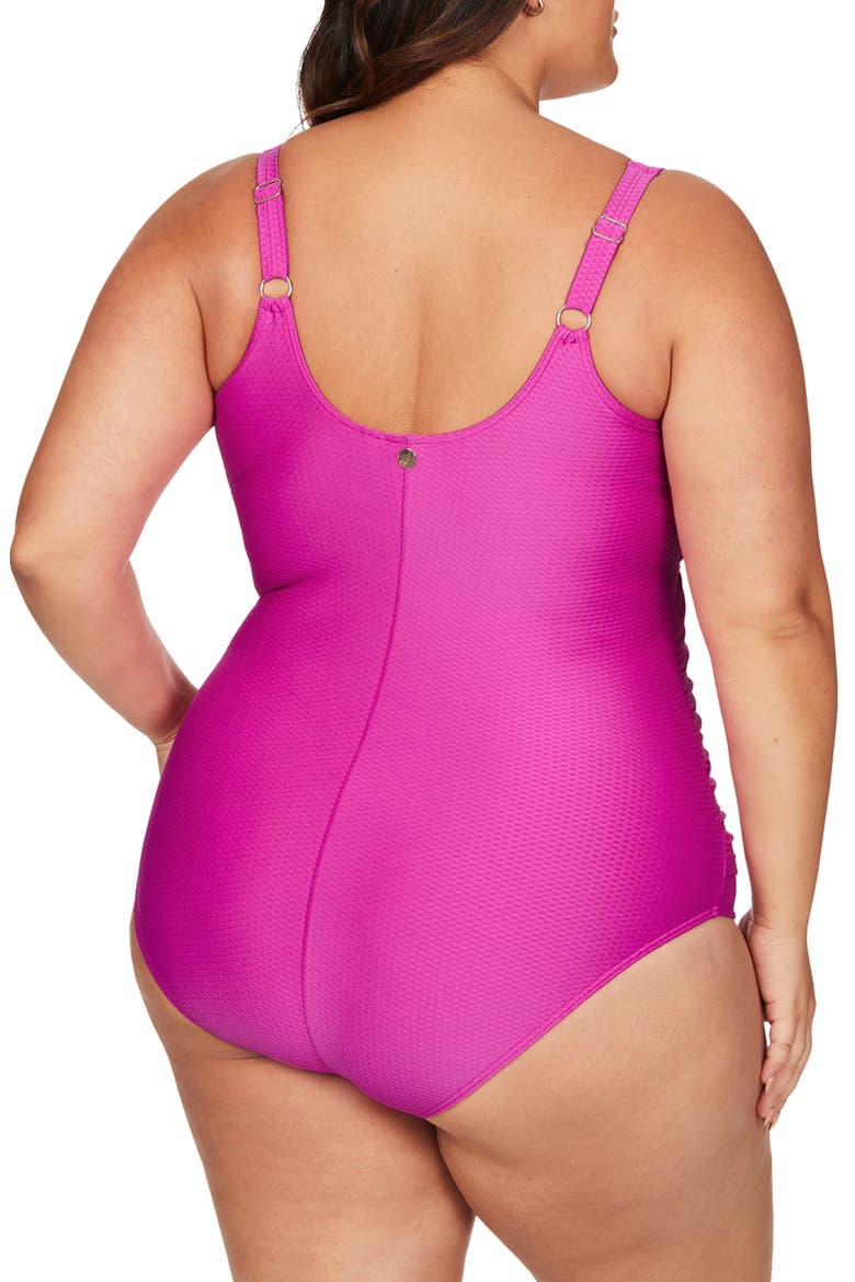 Serenade Delacroix Cross Front D-Cup & Up One-Piece Swimsuit, Alternate, color, PINK