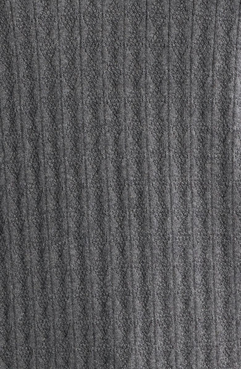 Wax London Oban Diamond Stripe Cotton & Cashmere Polo Sweater, Alternate, color, Grey Marl