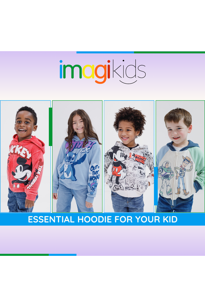 Mickey Mouse Fleece Zip-Up Hoodie, Alternate, color, Acid Wash Red Mickey