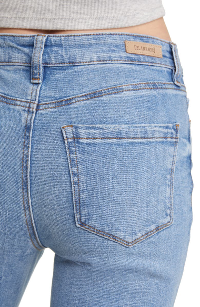 BLANKNYC Mid Rise Raw Hem Kick Flare Organic Cotton Jeans, Alternate, color, 