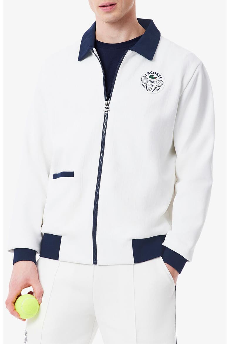 Tennis Heritage Zip Jacket, Main, color, 522 WHITE/ NAVY BLUE