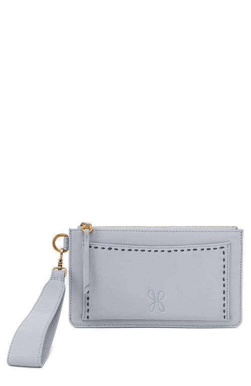 Hobo Hart Leather Wristlet In Blue Pearl