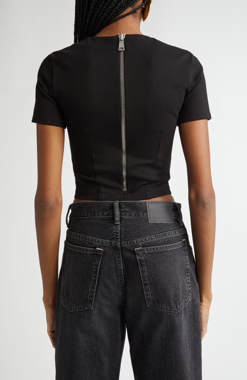 Shop Area Zipper Bustier Cup T-shirt In Black
