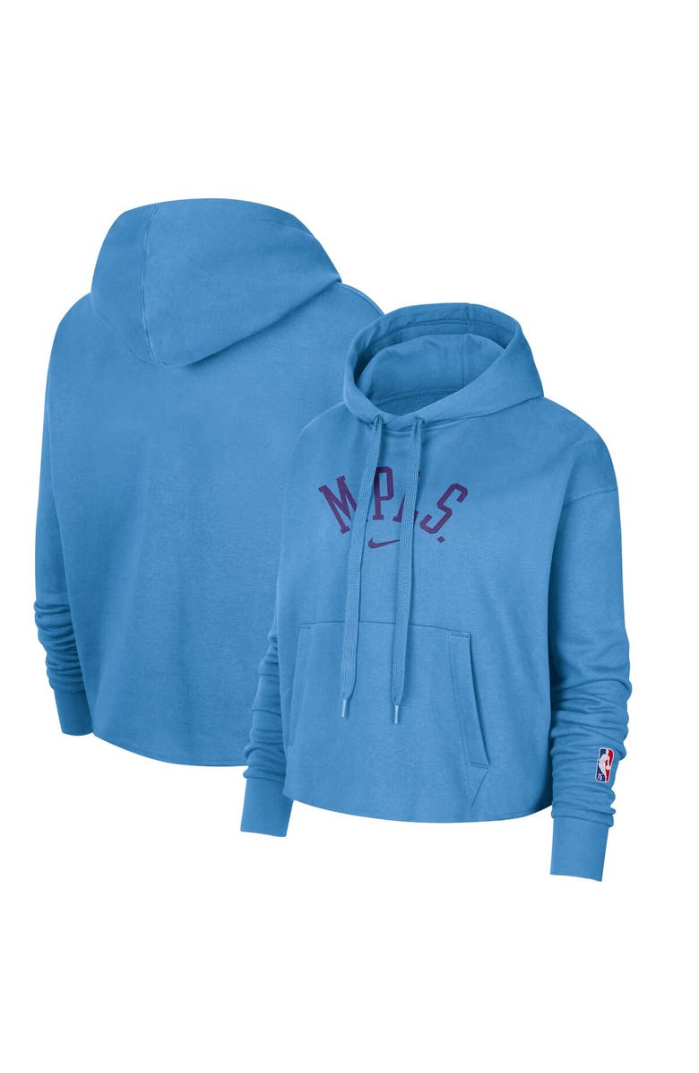 Nike Women's Nike Powder Blue Los Angeles Lakers 2021/22 City Edition Essential Logo Cropped Pullover Hoodie, Main, color, 