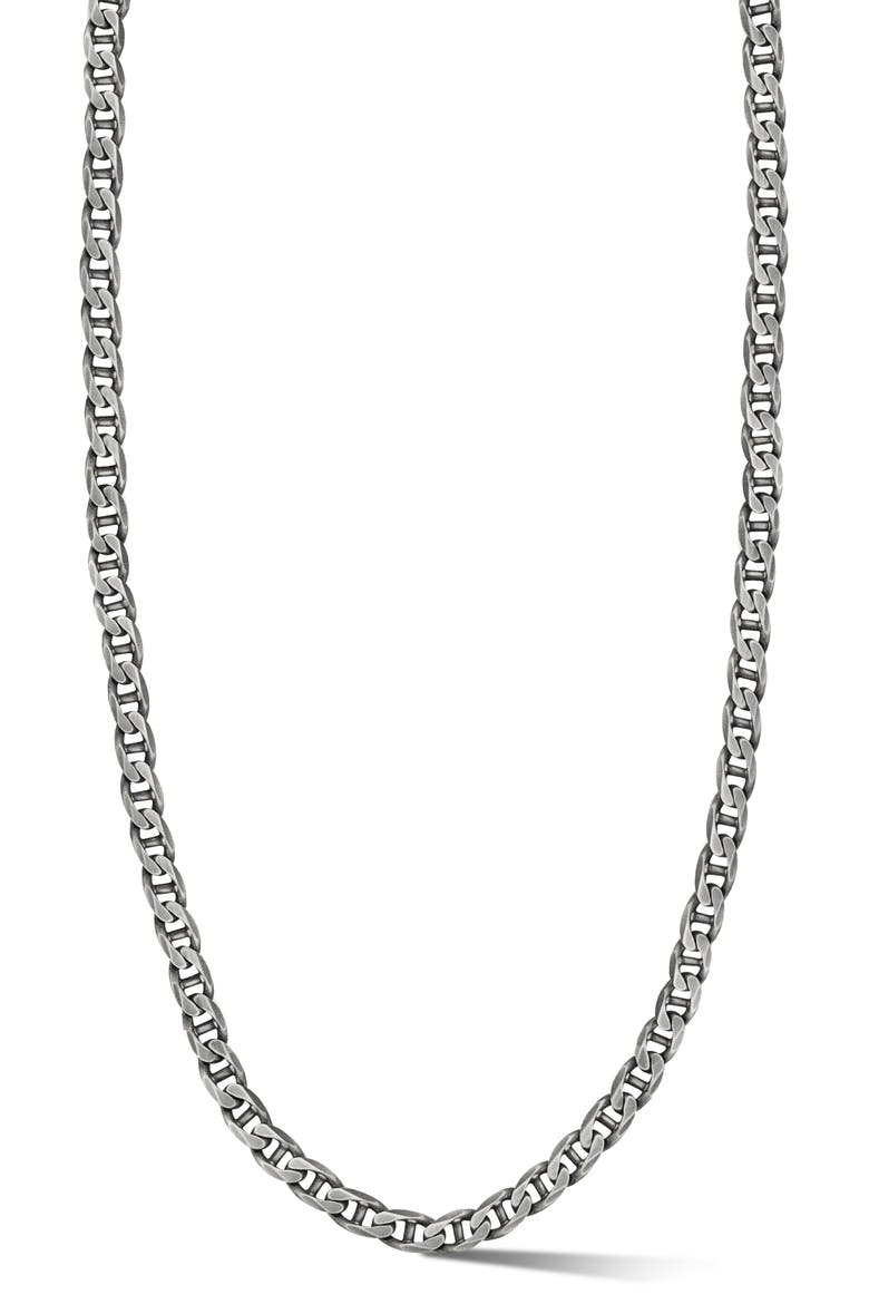 Men's Oxidized Mariner Chain Necklace, Main, color, SILVER