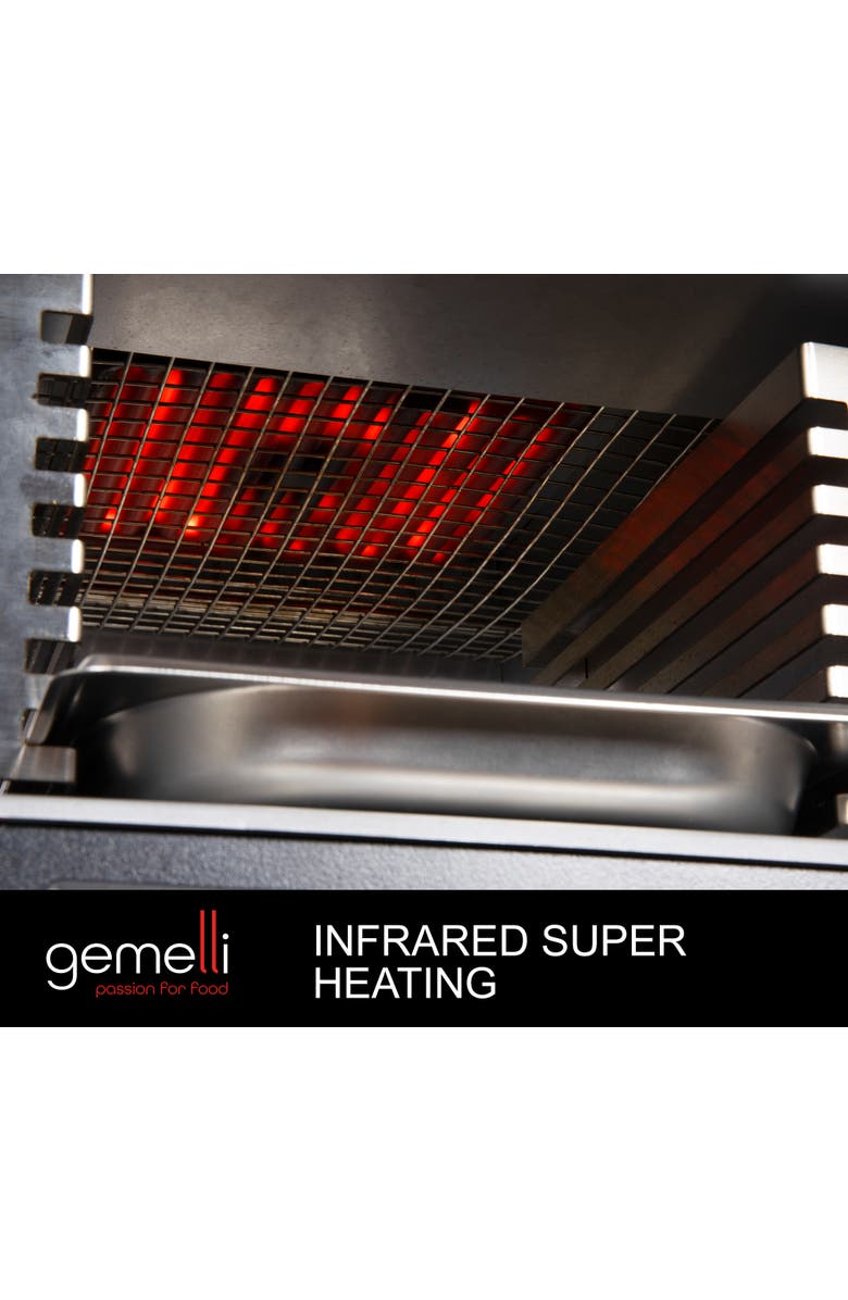 Gemelli Home Gemelli Gourmet Steak Grille, Infrared Superheating Up to 1560 Degrees, Electric Grill, Alternate, color, Black
