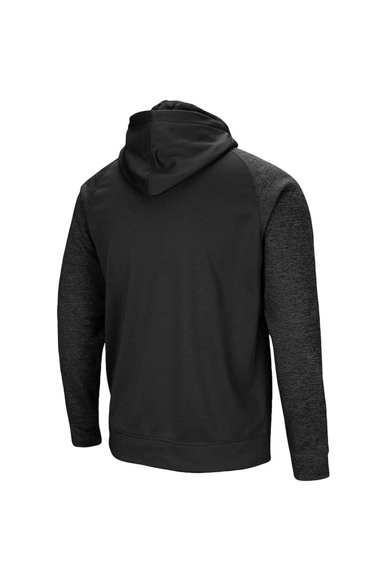 Men's Colosseum Black TCU Horned Frogs Blackout 3.0 Tonal Raglan Full-Zip Hoodie, Alternate, color, Black