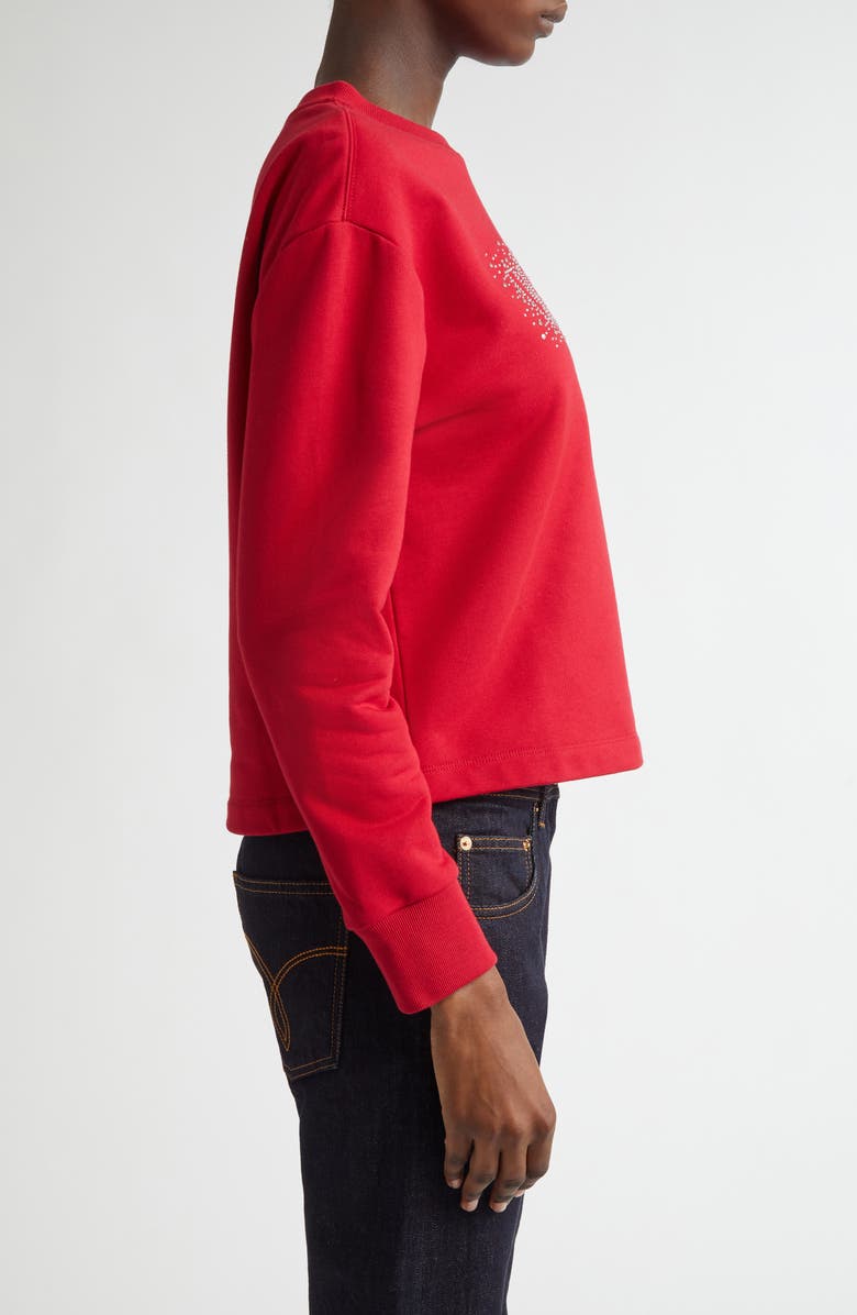 Versace Crystal Embellished Logo Sweatshirt, Alternate, color,