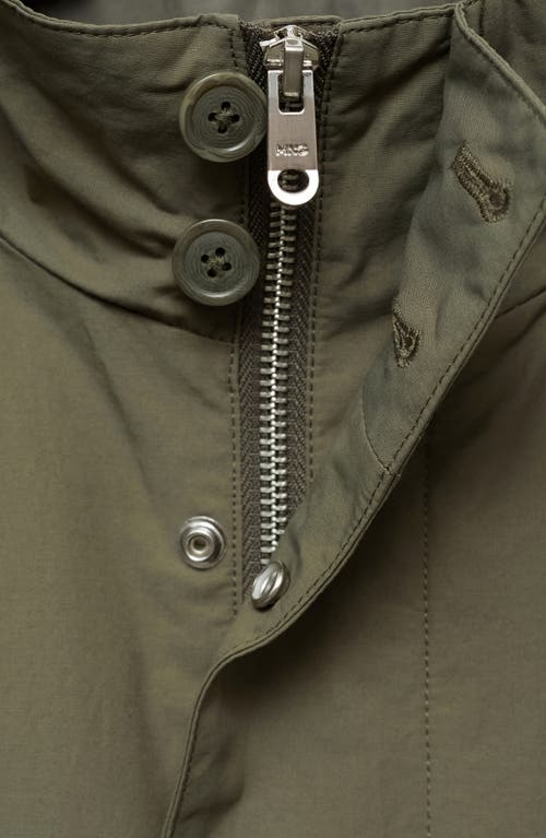 Mango Water Repellent Parka In Khaki Green