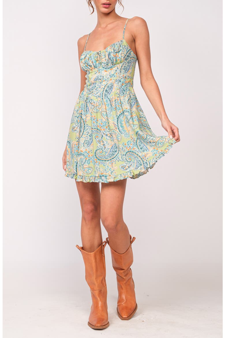 Sweetheart Neck Minidress, Main, color, GREEN