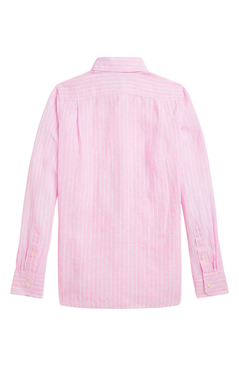 Polo Ralph Lauren Kids' Stripe Linen Button-Up Shirt, Alternate, color, 