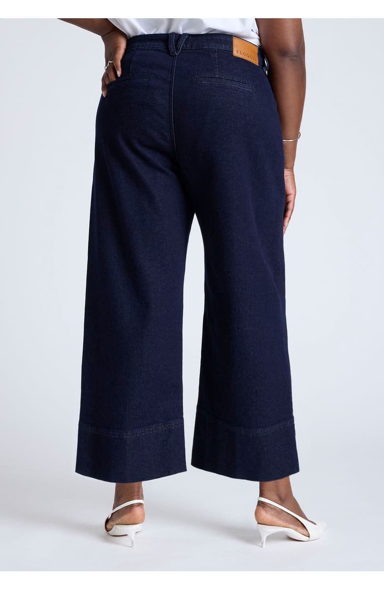 ELOQUII The Pintuck Trouser Jean, Alternate, color, Dark Wash Denim
