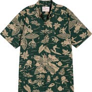 Kahala E Kipa Mai Print Cotton Short Sleeve Button-Down Shirt