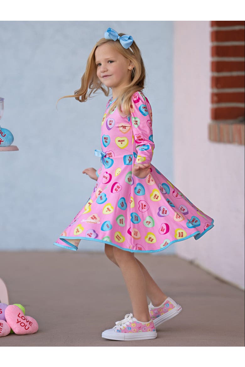 Sweethearts Conversational Hearts Darling Valentine Dress(Toddler, Little Kid & Big Kid), Alternate, color, Pink