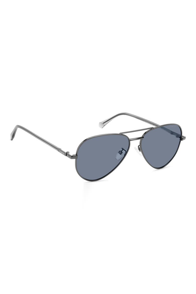 59mm Polarized Pilot Sunglasses, Alternate, color, DARK RUTHENIUM/ BLUE POLAR