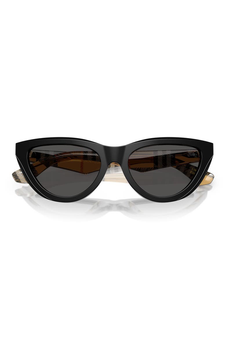55mm Cat Eye Sunglasses, Alternate, color, BLACK / DARK GREY