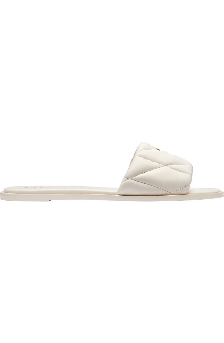 COACH Holly Quilted Slide Sandal, Alternate, color, Chalk