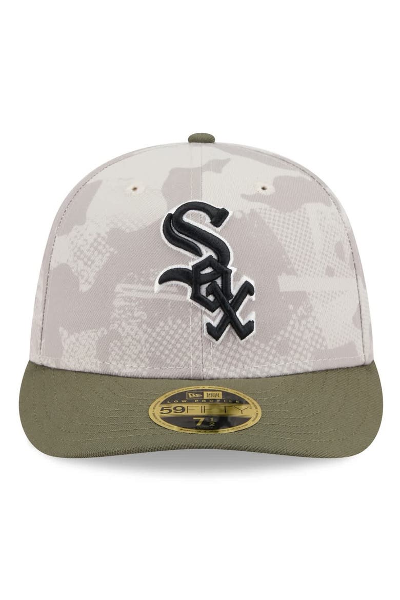 Men's New Era Light Beige/Olive Chicago White Sox 2025 Armed Forces Day Low Profile 59FIFTY Fitted Hat, Alternate, color, Light Beige