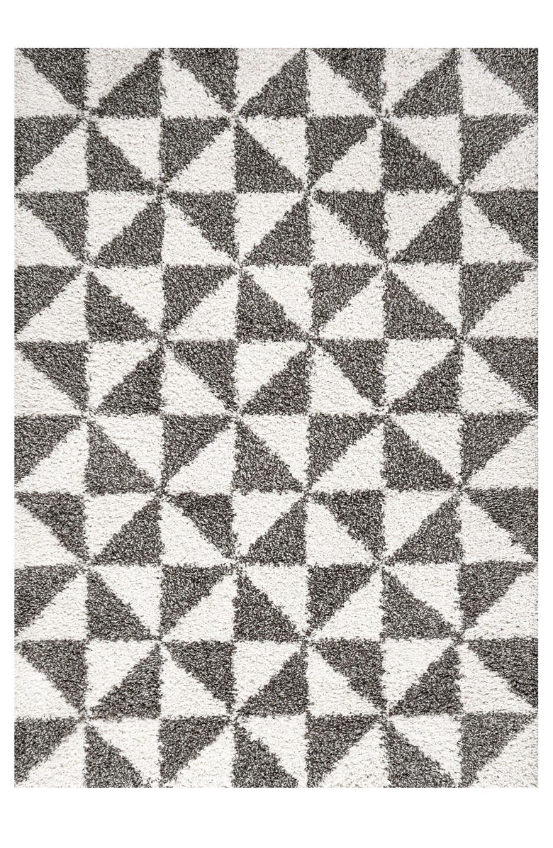 JONATHAN Y Alcudia Geometric Shag Area Rug, Alternate, color, Beige/Dark Gray