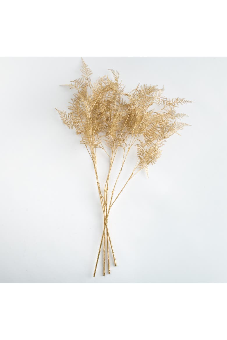 Gilded Gold Plastic Fern Stems 36" Set of 4, Alternate, color, Gold