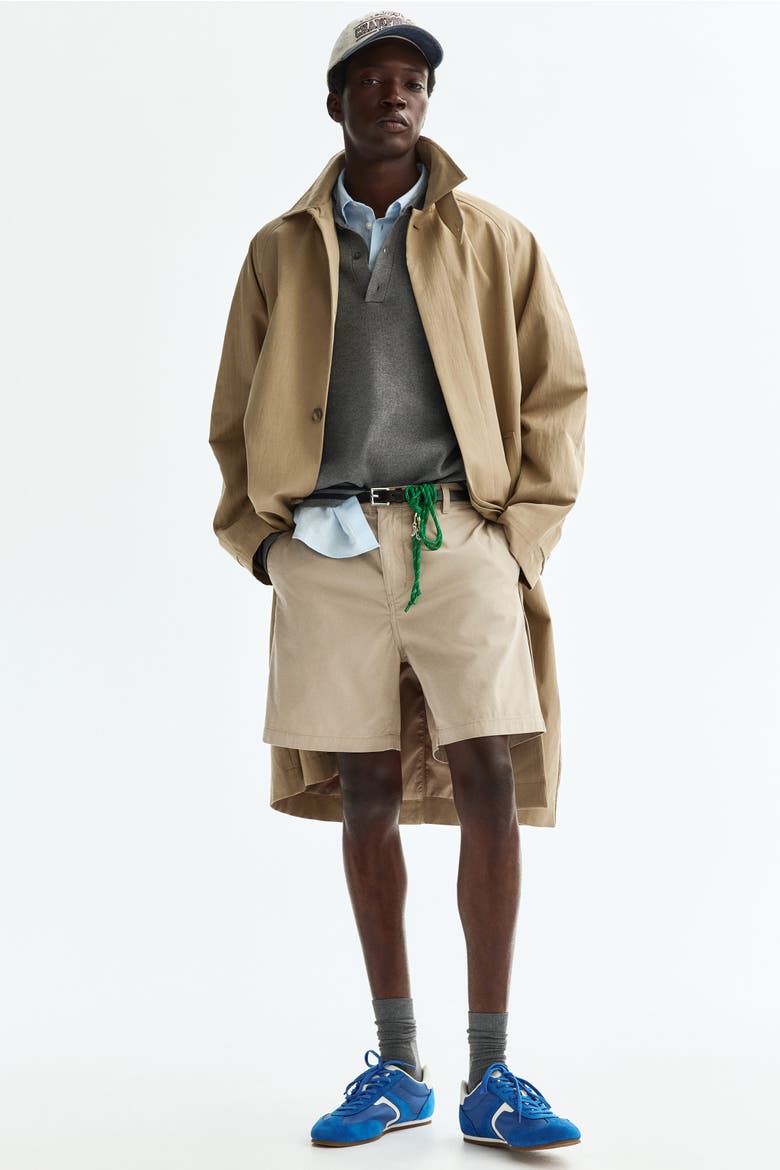 Relaxed Fit Chino Shorts, Alternate, color, Beige