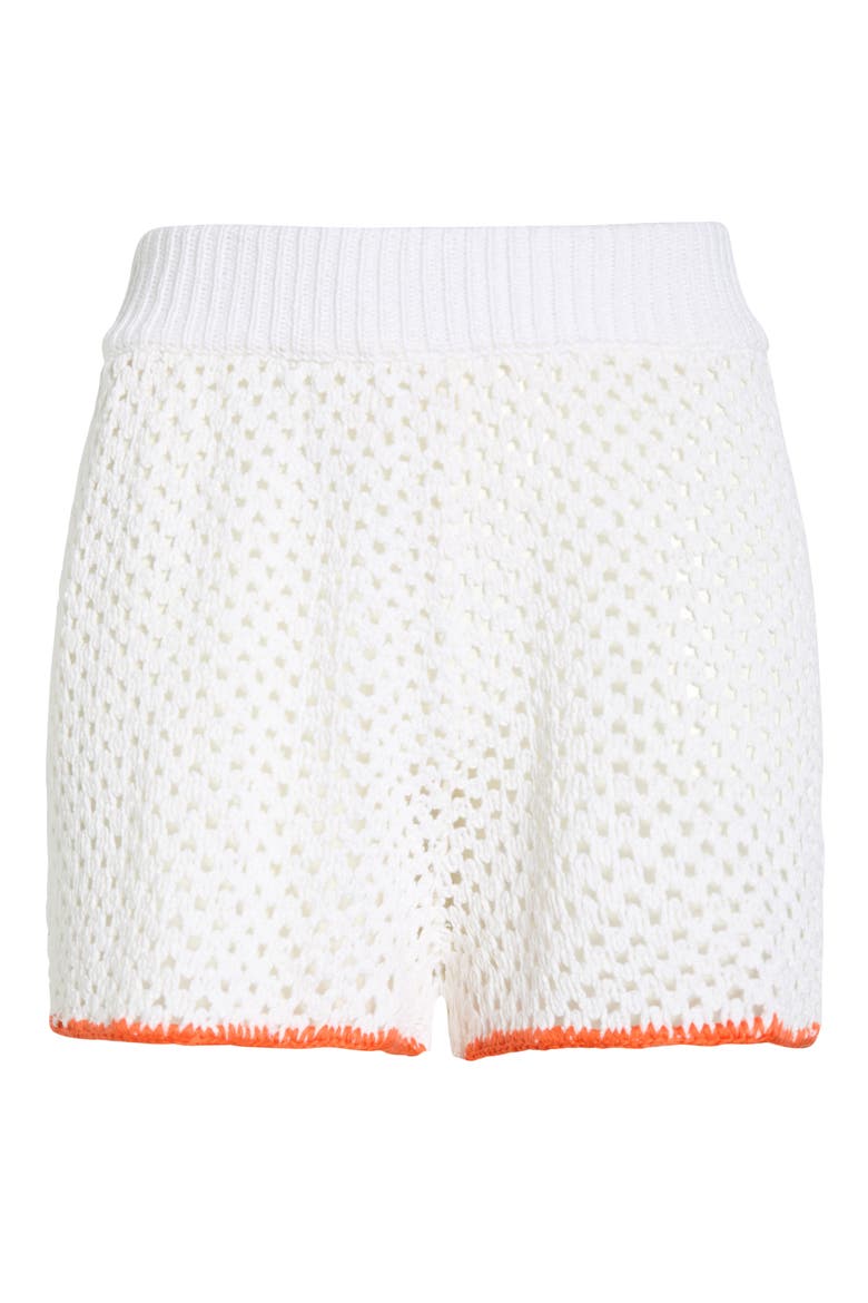 Open Knit Cover-Up Shorts, Alternate, color, WHITE