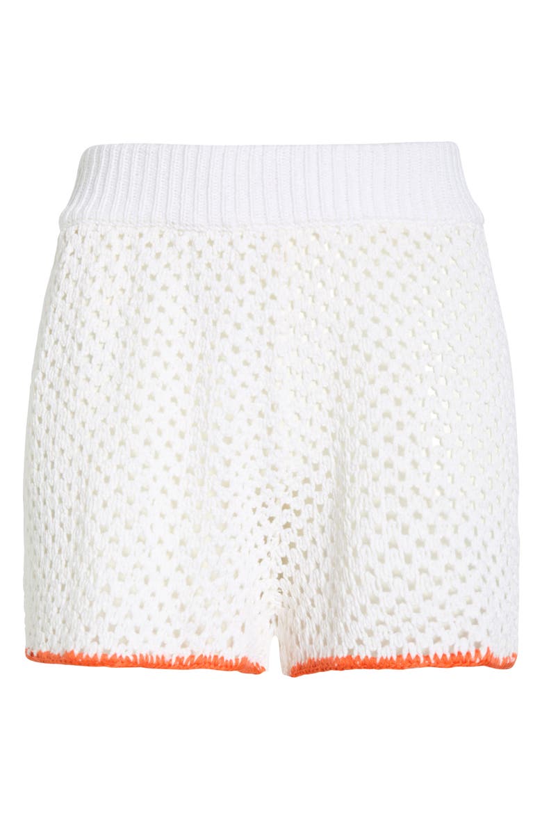 Elan Open Knit Cover-Up Shorts, Alternate, color, White