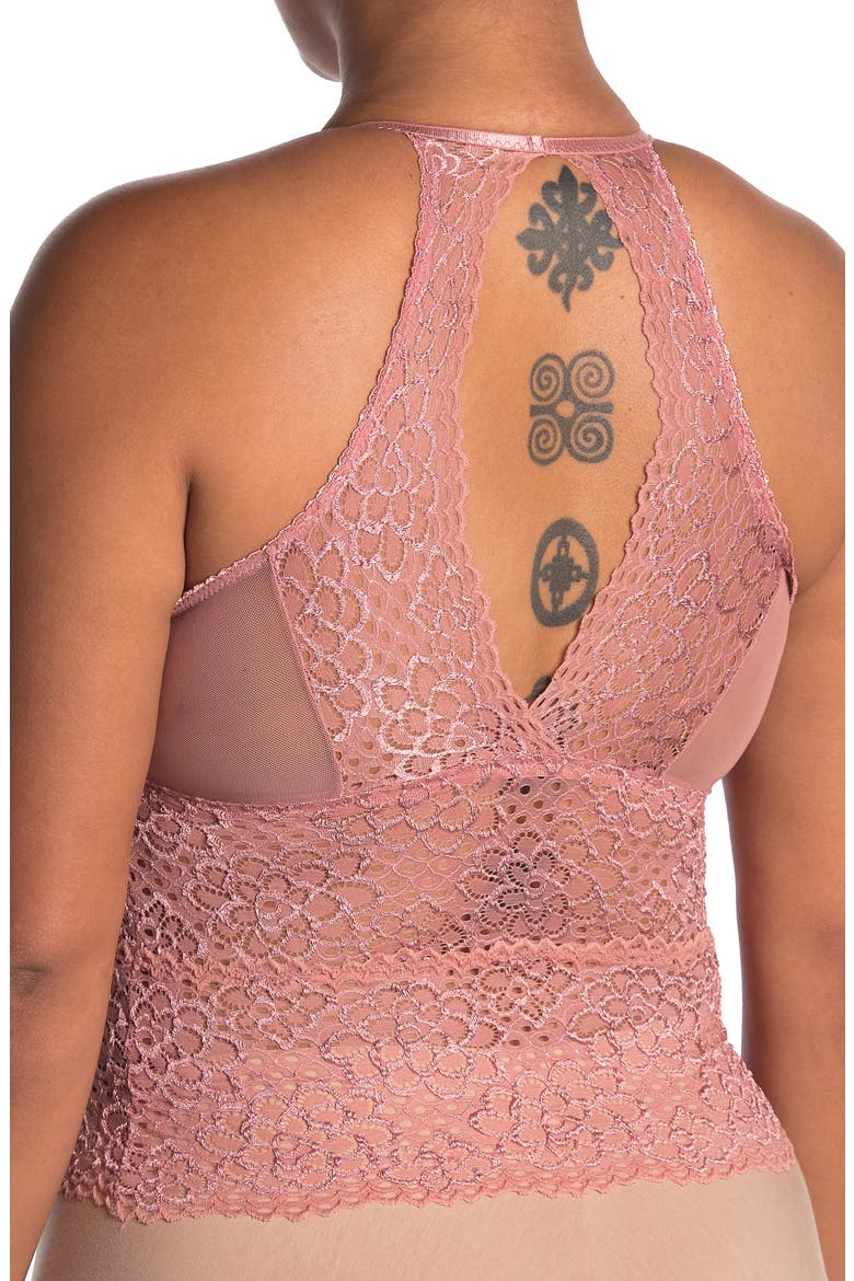 Lace Halter Crop Bralette, Alternate, color, MAUVE