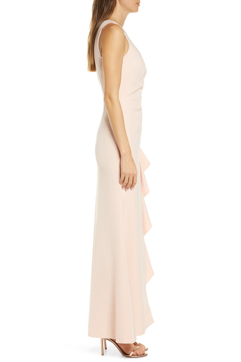 Ruffle Slit Trumpet Gown, Alternate, color, BLUSH