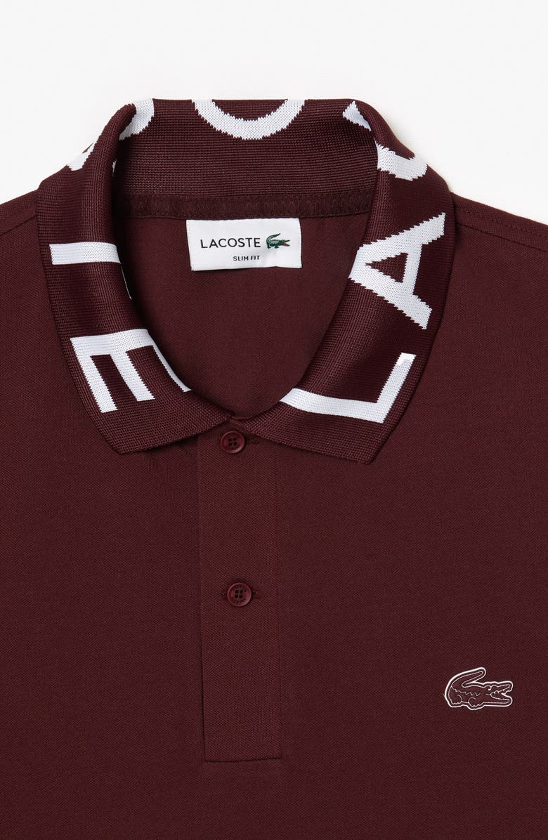 Lacoste Semi Fancy Slim Fit Piqué Knit Polo, Alternate, color, Espresso