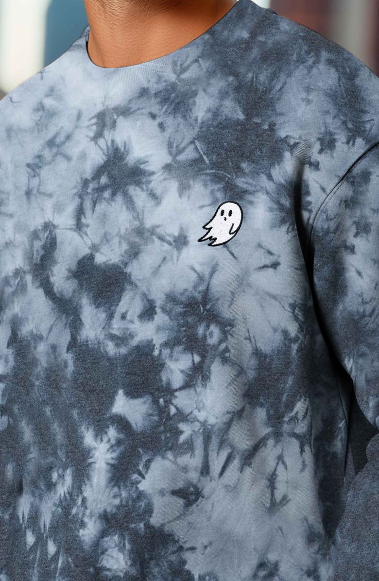 Dalix Ghost Tie Dye Sweatshirt, Alternate, color, Tie Dye Black