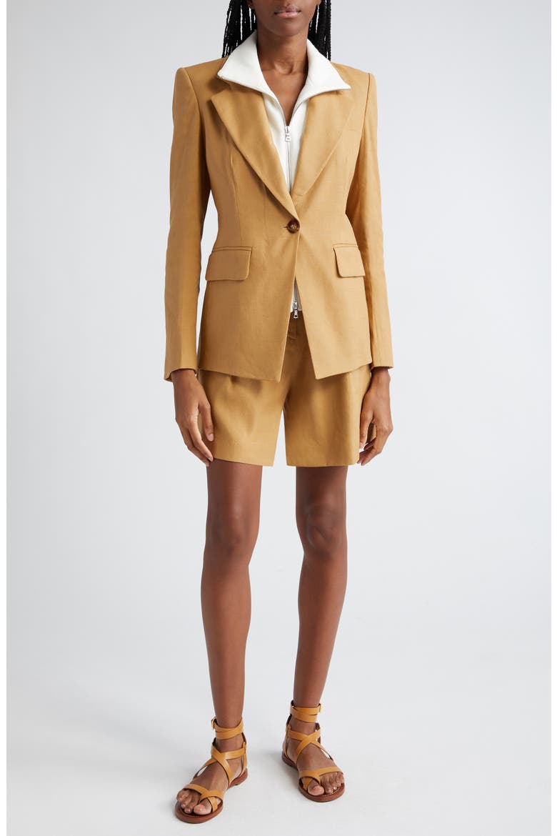 Hayward Linen Blend Dickey Jacket, Alternate, color, DESERT KHAKI