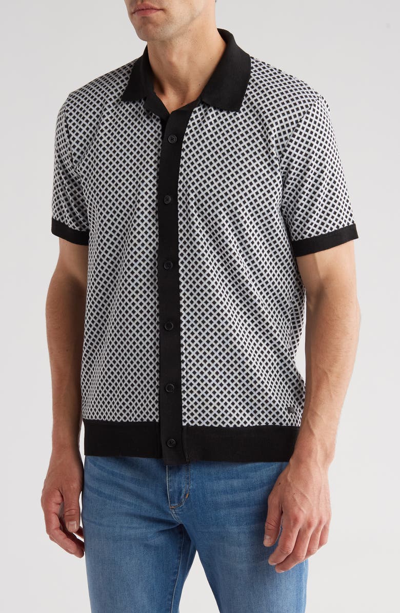 Buffalo Jeans West Diamond Knit Button-Up Shirt, Main, color,