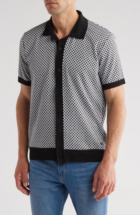 West Diamond Knit Button-Up Shirt