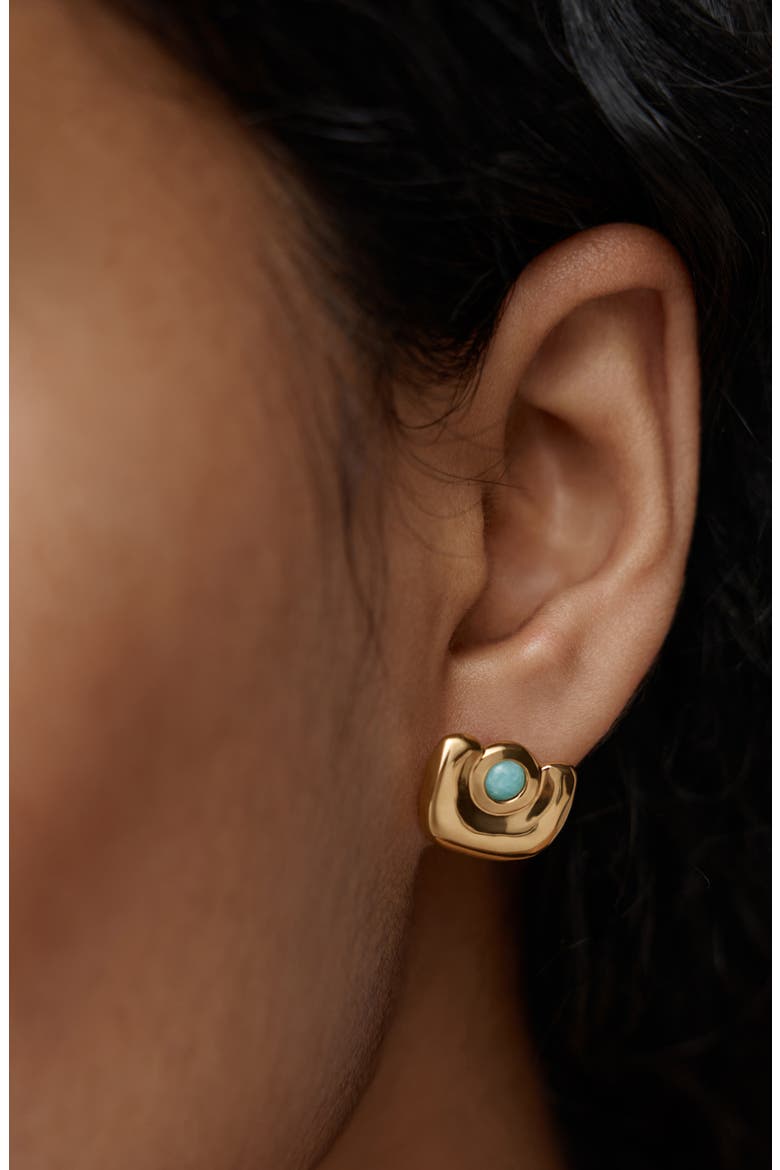 Amaia Amazonite Stud Earrings, Alternate, color, 18K GOLD VERMEIL / AMAZONITE