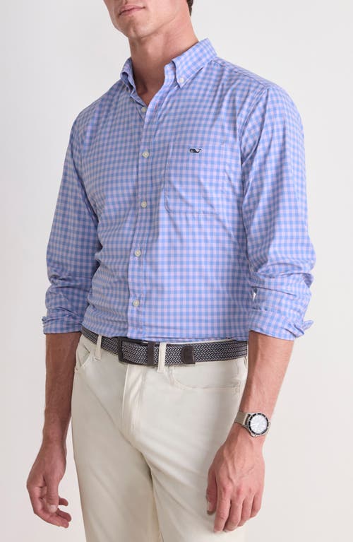 Vineyard Vines Topsail Classic Fit Gingham Button-down Performance Shirt In Blue