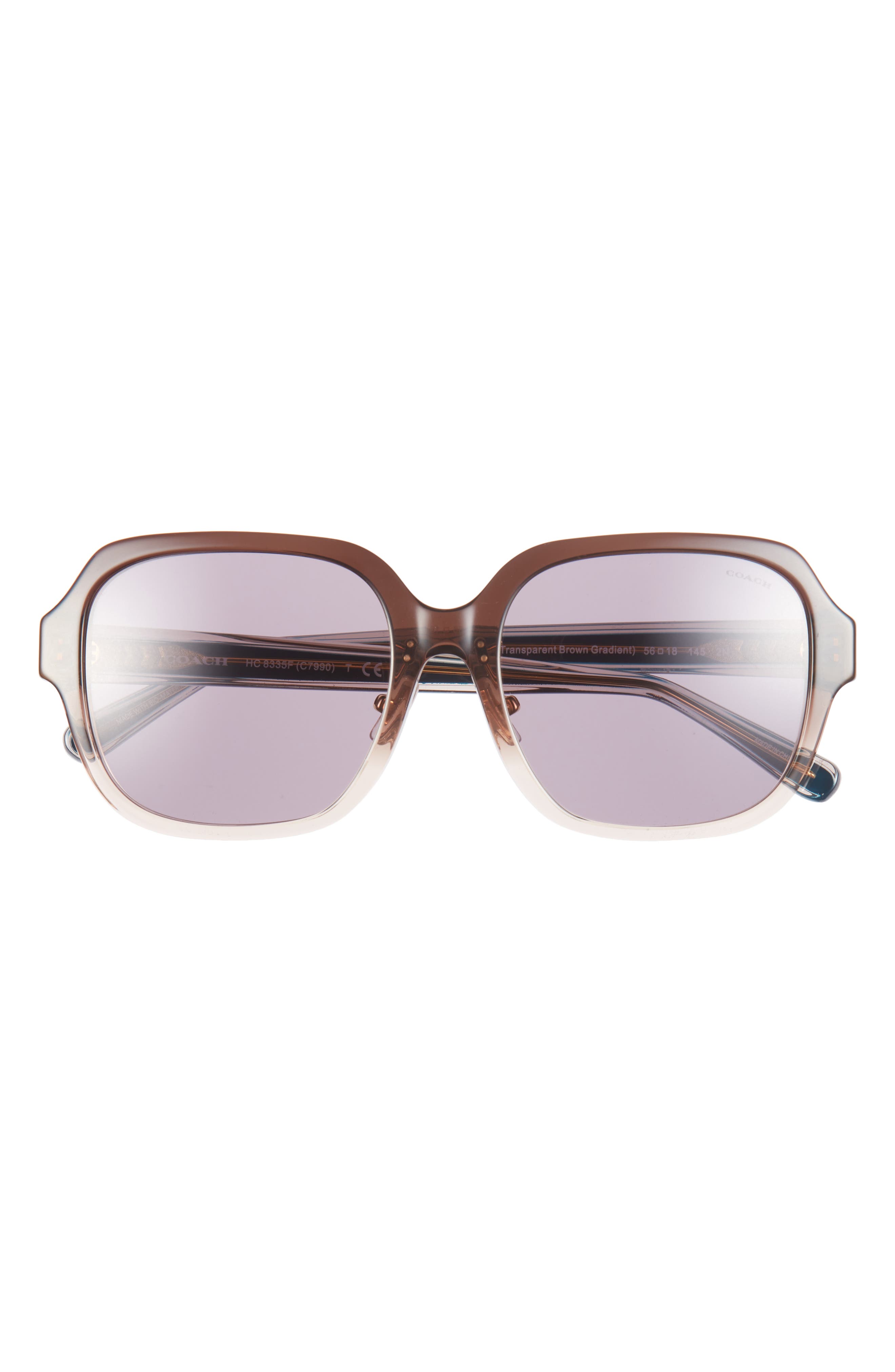 COACH 56mm Gradient Rectangle Sunglasses