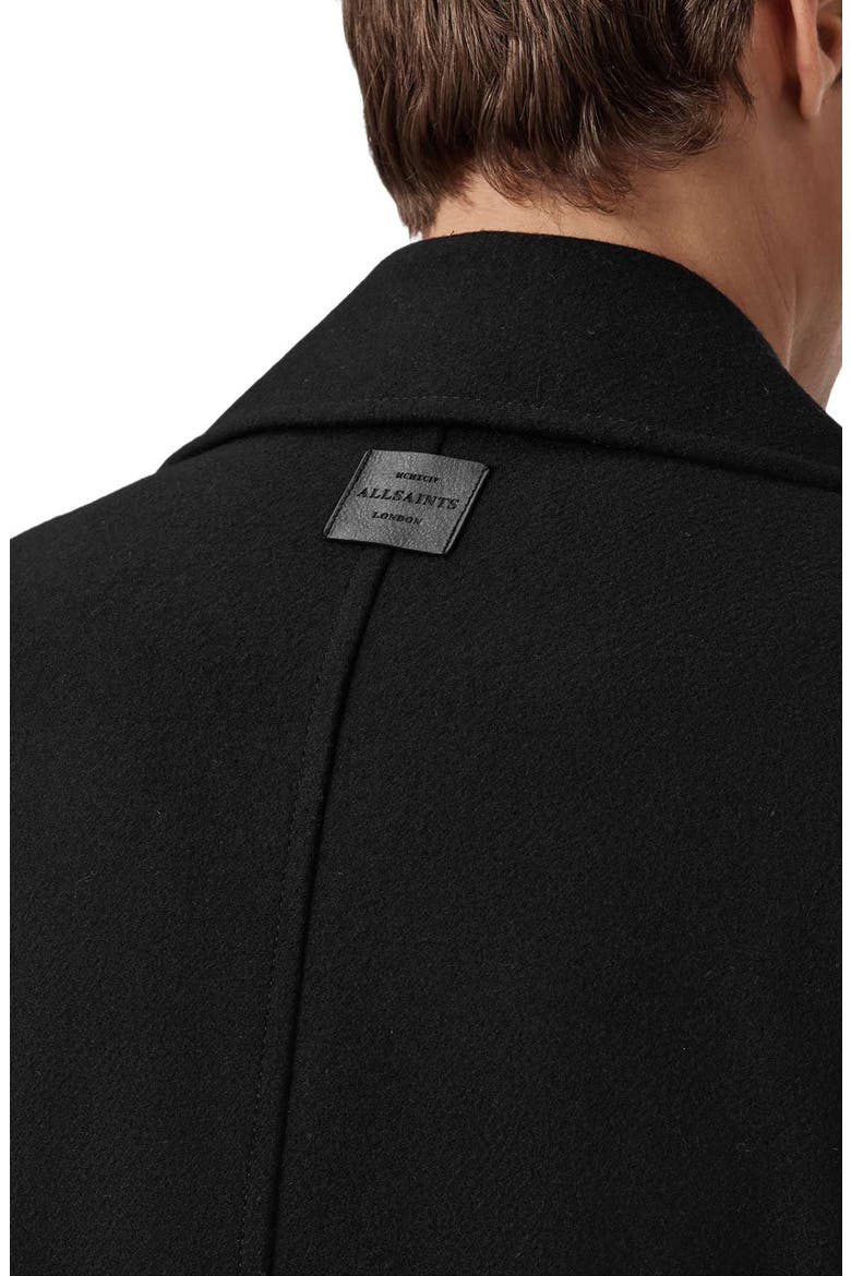 Curran Double Breasted Wool Blend Topcoat, Alternate, color, BLACK