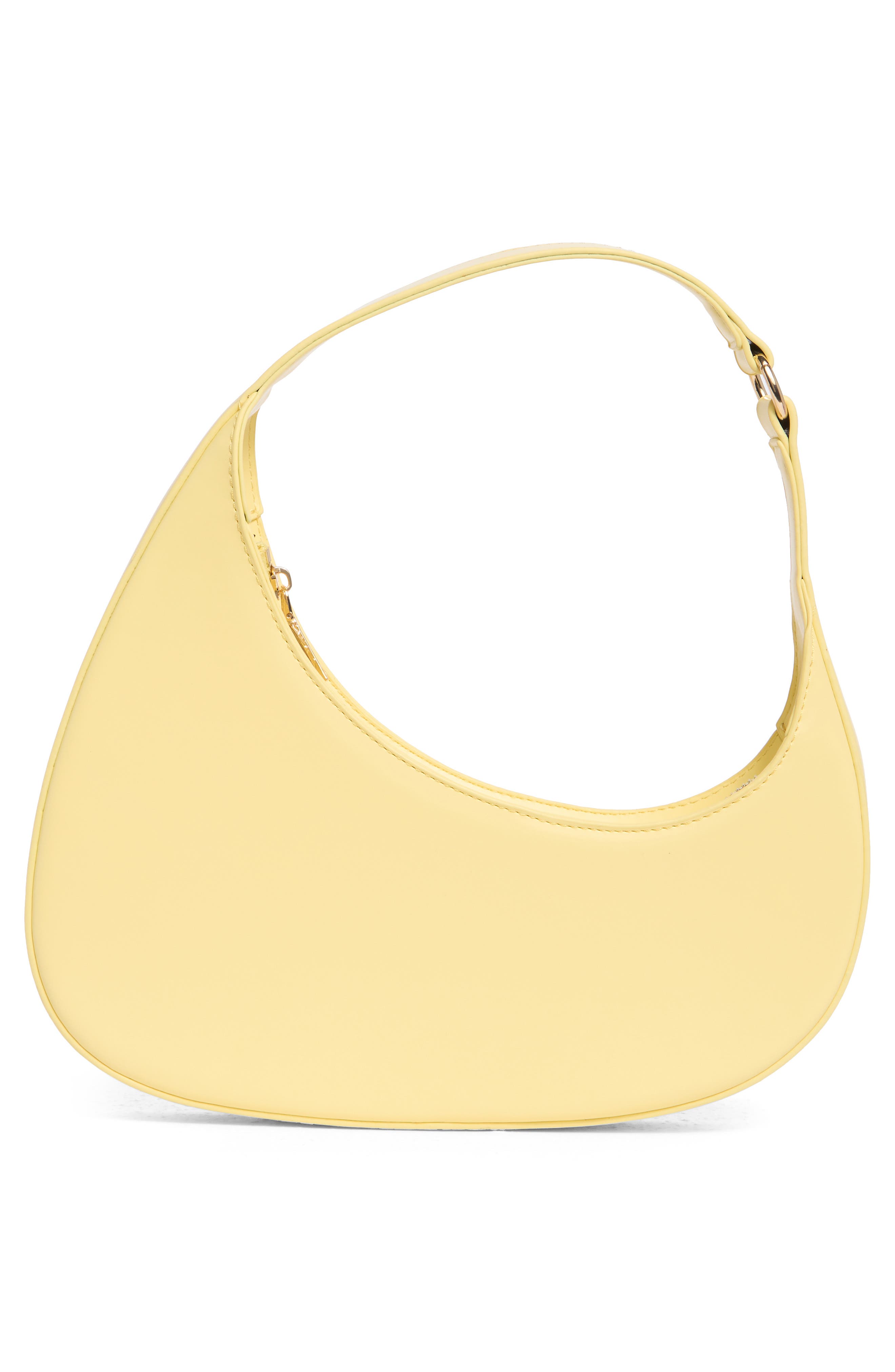 URBAN EXPRESSIONS HANDBAGS Half Moon Shoulder Bag, Main, color, Butter Yellow