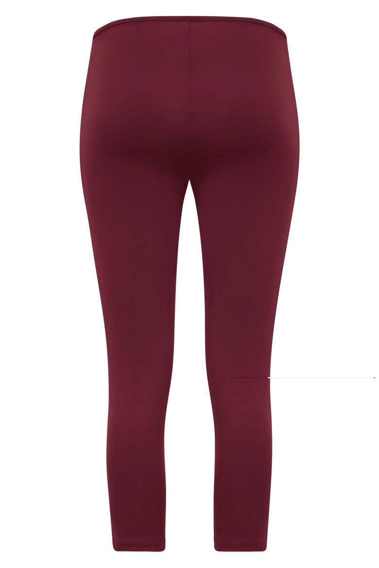 Crossover Waist Performance Capri Leggings, Alternate, color, MAROON