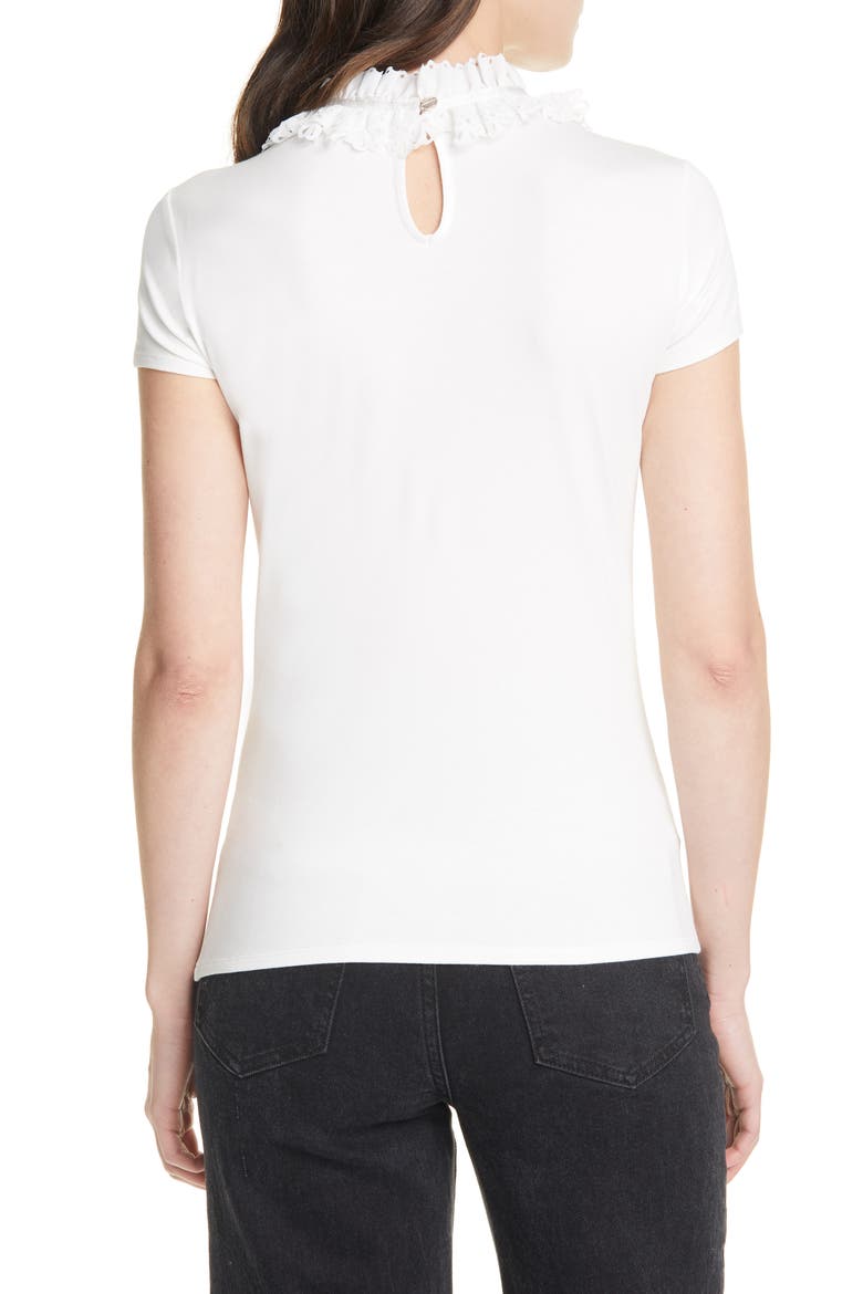 Ruffle Neck Knit Top, Alternate, color, IVORY