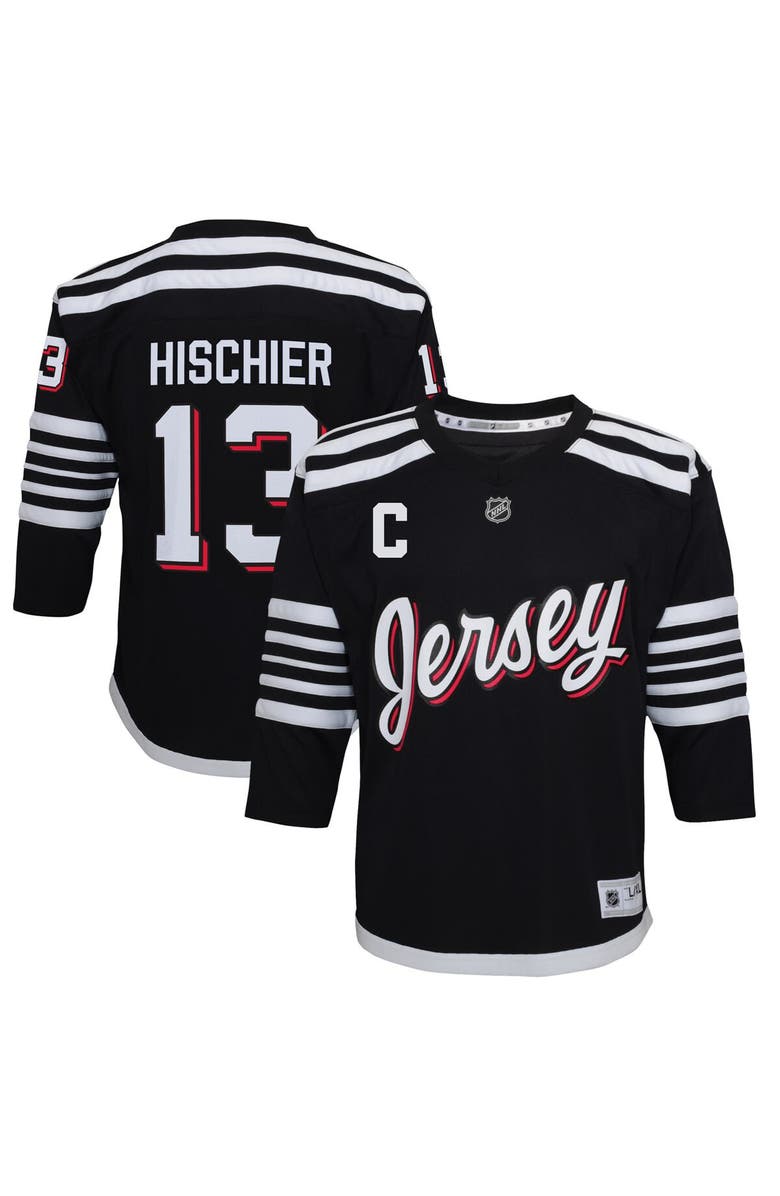Outerstuff Preschool Nico Hischier Black New Jersey Devils 2021/22 Alternate Replica Player Jersey, Main, color, 