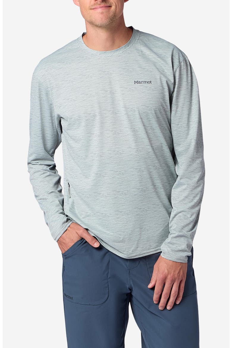 AirExchange SolarShield UPF Long Sleeve Crewneck T-Shirt, Main, color, BOULDER CRACK FREQUENCY