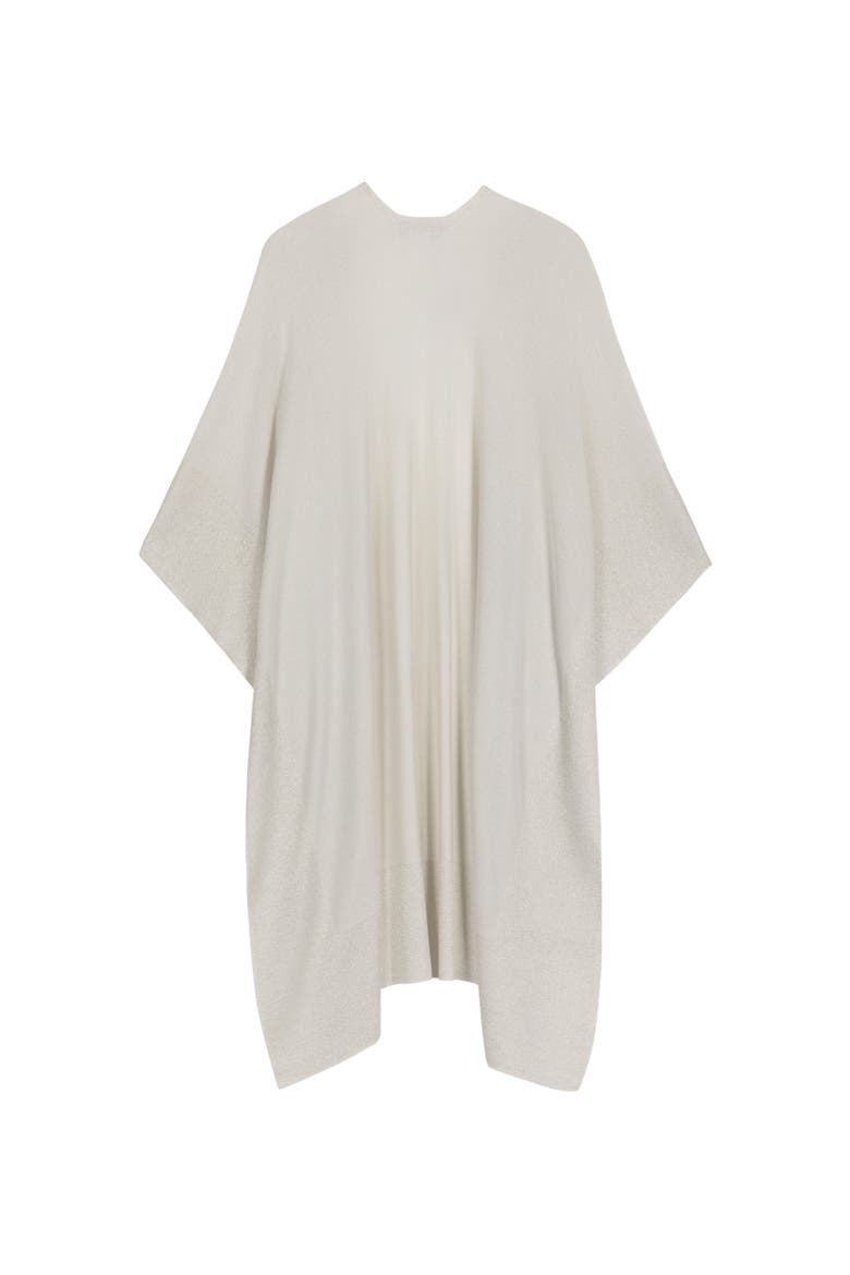 Shine Border Tissue Weight Ruana, Alternate, color, Cream/Champagne