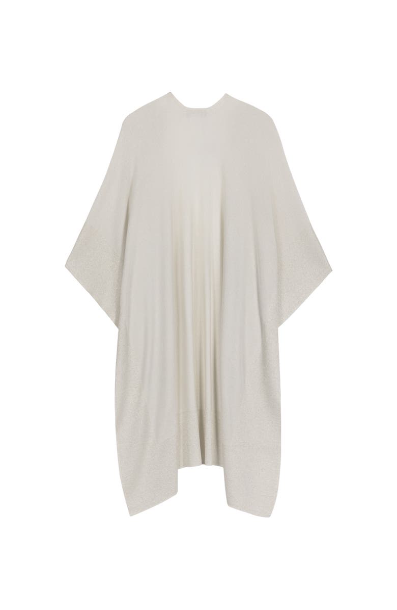 Lauren Ralph Lauren Shine Border Tissue Weight Ruana, Alternate, color, Cream/Champagne