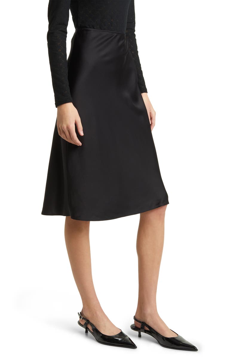 FRAME '90s Bias Cut Silk Pencil Skirt, Alternate, color, 