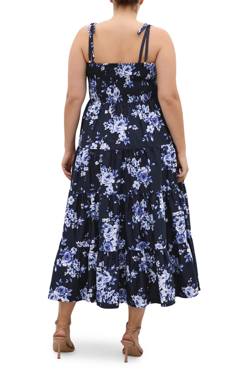 City Chic Marli Floral Print A-Line Dress, Alternate, color, 