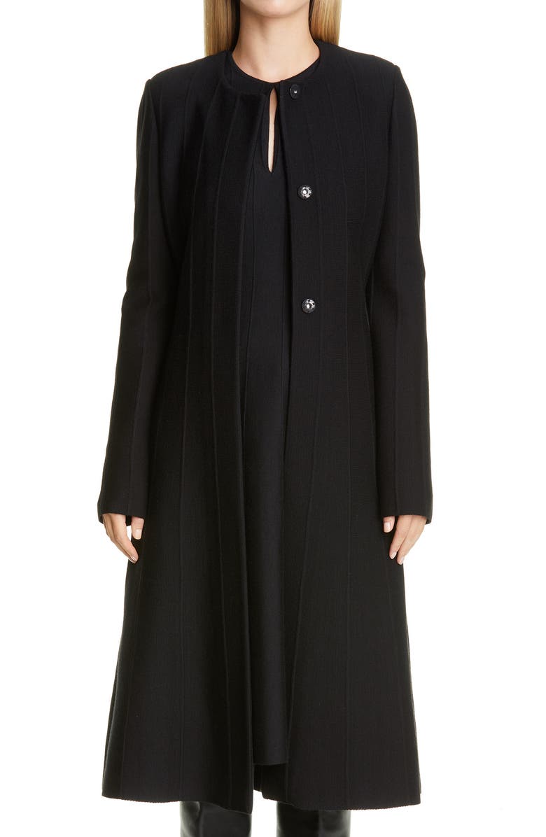 St. John Collection Belted Contour Ottoman Milano Knit Jacket, Main, color, 