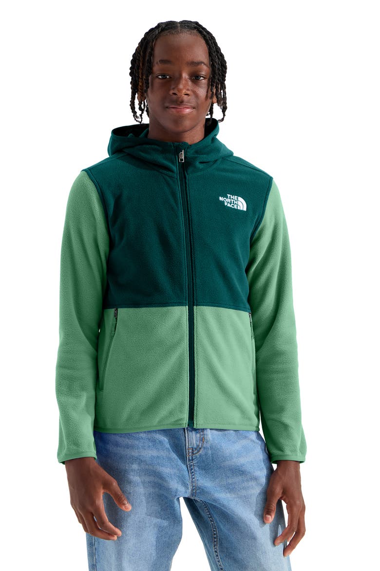 Kids' Glacier Polar Fleece Zip-Up Hoodie, Main, color, DIMMED ALGAE/ HUNTER GREEN